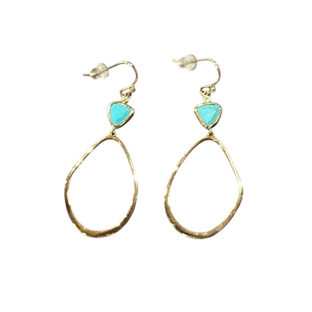 TAI Stone Drop Earrings in Gold